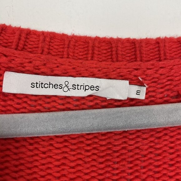 Stitches & Stripes Red Knit Textured Sweater W/ Lambswool Size Medium - Picture 2 of 4